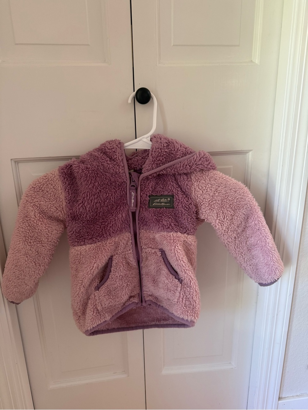 Eddie Bauer Two-Tone Lavender & Dusty Pink Hooded fleece Zip jacket 2T